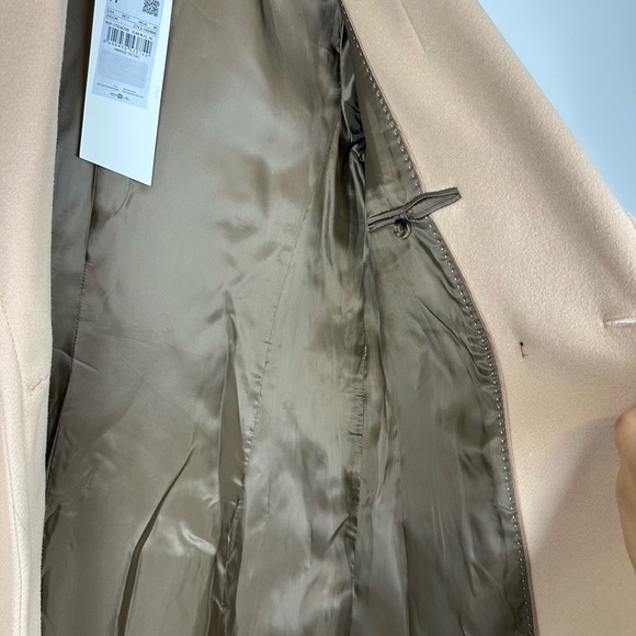 MNG Lapels Pale Pink Sustainable Wool Trench Coat Women’s Sz M NWT - Picture 5 of 11